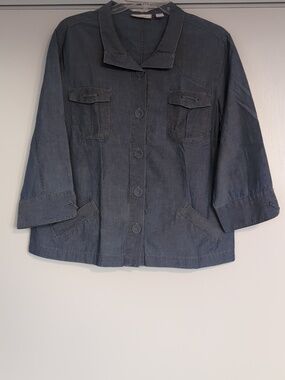 Chico's lightweight denim button up top size 2